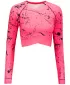 Crop top funcțional premium pentru femei, cu mâneci lungi ALTISPORT VOJ/ALW034TR04 ROZ FLUO