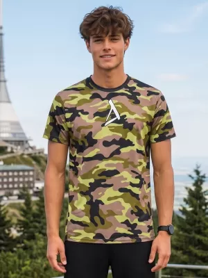 Tricou funcțional premium pentru bărbați ALTISPORT VOJ/ALM038TR01 NEGRU ȘI VERDE