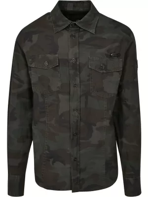 Cămaşă BRANDIT SLIM WORKER BD4005 CAMO DE MĂSLINE