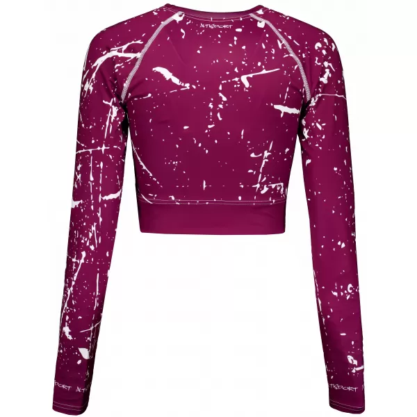  Crop top funcțional premium pentru femei, cu mâneci lungi ALTISPORT VOJ/ALW034TR04 FUCSIE 