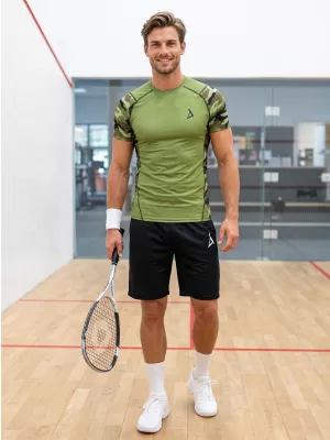 Tricou de compresie funcțional premium cu mâneci scurte pentru bărbați ALTISPORT VOJ/ALM038TR04 VERDE/KAKI