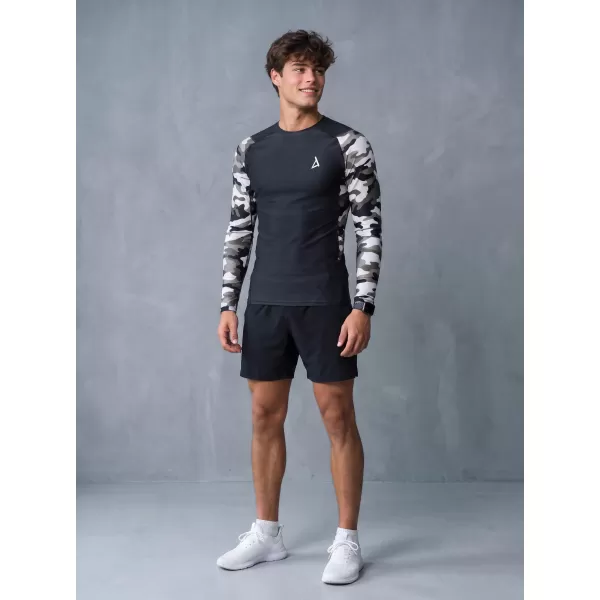  Compresia funcțională a bărbaților T -thirt premium ALTISPORT VOJ/ALM038TR03 ALB -NEGRU 