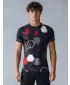 Tricou de compresie funcțional premium cu mâneci scurte pentru bărbați ALTISPORT VOJ/ALM037TR04 NEGRU ȘI ROȘU