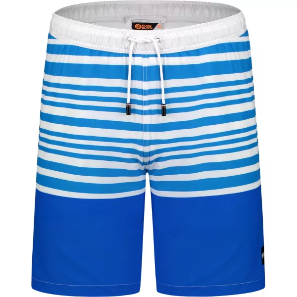  Pantaloni scurți de înot pentru bărbați NORDBLANC ATLANTIC NBSPM8020 BÍLOMODRÁ ALB ALBASTRU 