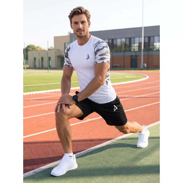  Tricou de compresie funcțional premium cu mâneci scurte pentru bărbați ALTISPORT VOJ/ALM038TR04 ALB 