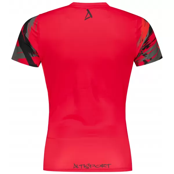  Tricou de compresie funcțional premium cu mâneci scurte pentru bărbați ALTISPORT VOJ/ALM039TR04 ROȘU 