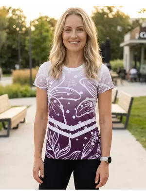 Tricou funcțional premium pentru femei ALTISPORT VOJ/ALW045TR01 VIOLET/ALB