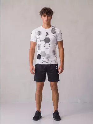 Tricou de compresie funcțional premium cu mâneci scurte pentru bărbați ALTISPORT VOJ/ALM037TR04 ALB