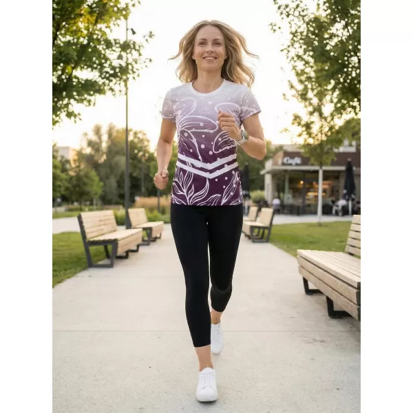  Tricou funcțional premium pentru femei ALTISPORT VOJ/ALW045TR01 VIOLET/ALB 