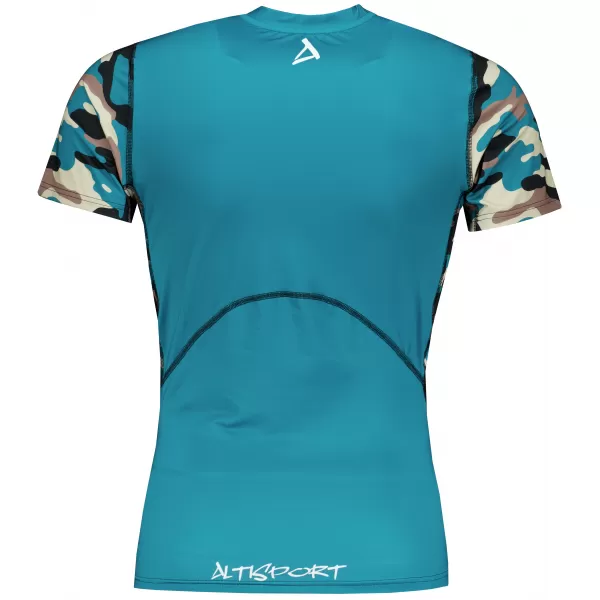  Tricou de compresie funcțional premium cu mâneci scurte pentru bărbați ALTISPORT VOJ/ALM038TR04 KEROSEN/MARO 