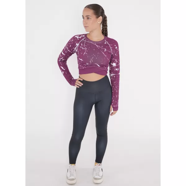  Crop top funcțional premium pentru femei, cu mâneci lungi ALTISPORT VOJ/ALW034TR04 FUCSIE 