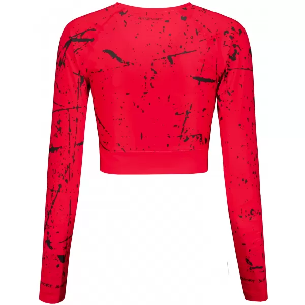  Crop top funcțional premium pentru femei, cu mâneci lungi ALTISPORT VOJ/ALW034TR04 ROȘU 