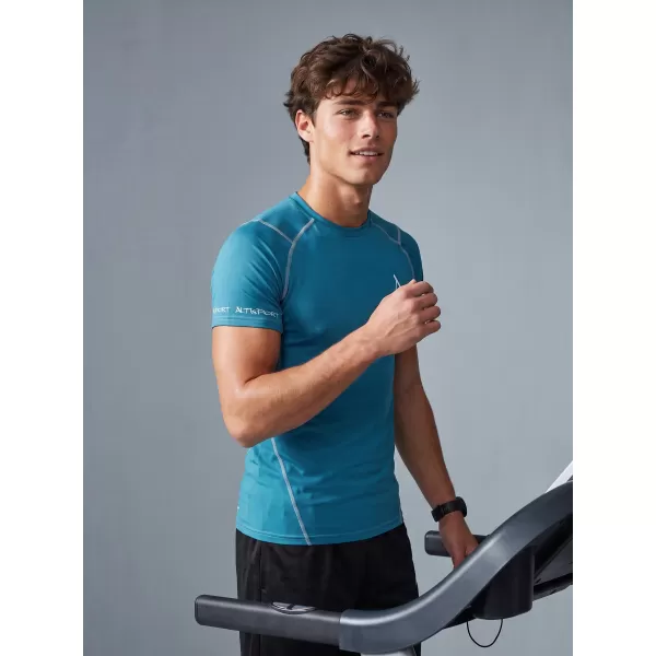  Tricou de compresie funcțional premium cu mâneci scurte pentru bărbați ALTISPORT VOJ/ALM000TR04 ROȘU 