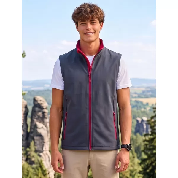  Vestă softshell pentru bărbați ALTISPORT NoPrint NP/ALM8211NJ FIER GRI/ROSU 