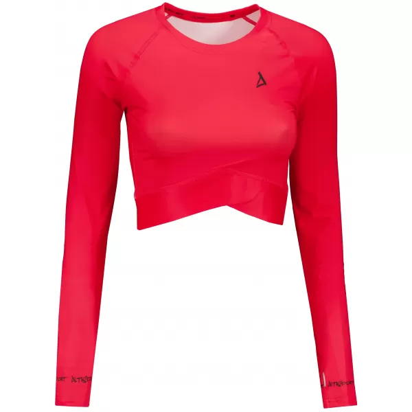  Crop top funcțional premium pentru femei, cu mâneci lungi ALTISPORT VOJ/ALW000TR04 ROȘU 