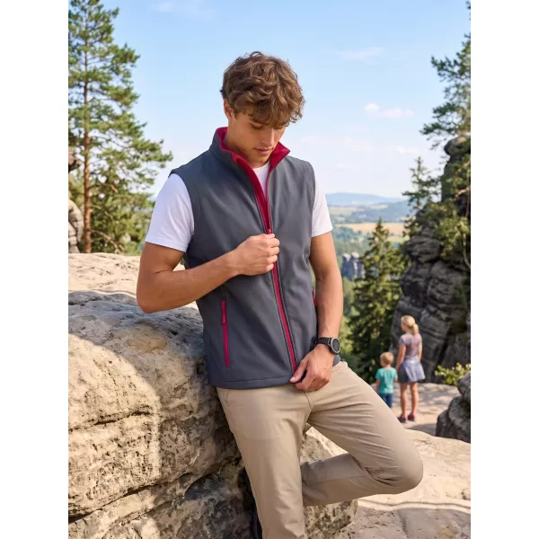  Vestă softshell pentru bărbați ALTISPORT NoPrint NP/ALM8211NJ FIER GRI/ROSU 