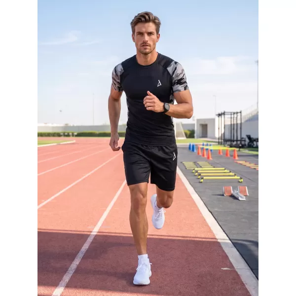  Tricou de compresie funcțional premium cu mâneci scurte pentru bărbați ALTISPORT VOJ/ALM038TR04 GRI 