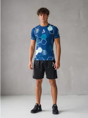 Tricou de compresie funcțional premium cu mâneci scurte pentru bărbați ALTISPORT VOJ/ALM037TR04 ALBASTRU MARIN