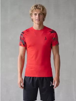 Tricou de compresie funcțional premium cu mâneci scurte pentru bărbați ALTISPORT VOJ/ALM039TR04 ROȘU