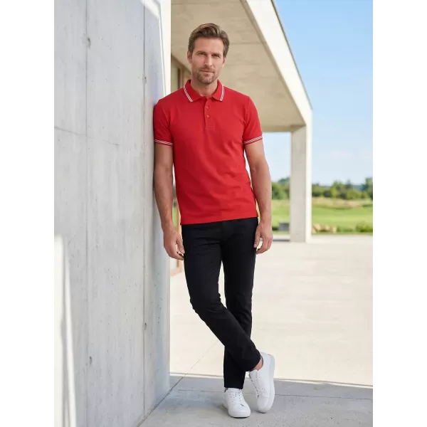  Tricou pentru bărbați cu guler ALTISPORT NoPrint NP/ALM912 ROȘU 