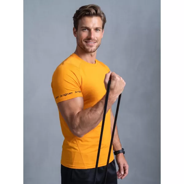 Tricou de compresie funcțional premium cu mâneci scurte pentru bărbați ALTISPORT VOJ/ALM000TR04 PORTOCALE 