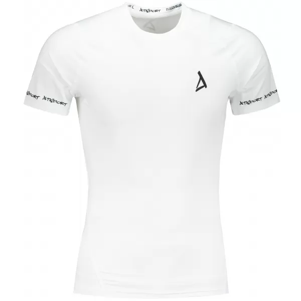  Tricou de compresie funcțional premium cu mâneci scurte pentru bărbați ALTISPORT VOJ/ALM000TR04 ALB 