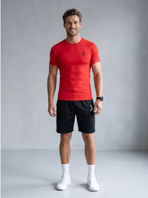 Tricou de compresie funcțional premium cu mâneci scurte pentru bărbați ALTISPORT VOJ/ALM000TR04 ROȘU