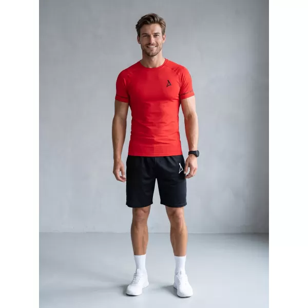  Tricou de compresie funcțional premium cu mâneci scurte pentru bărbați ALTISPORT VOJ/ALM000TR04 ROȘU 
