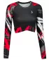 Crop top funcțional premium pentru femei, cu mâneci lungi ALTISPORT VOJ/ALW039TR04 NEGRU/ROSU