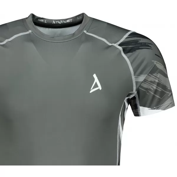  Tricou de compresie funcțional premium cu mâneci scurte pentru bărbați ALTISPORT VOJ/ALM039TR04 GRI 