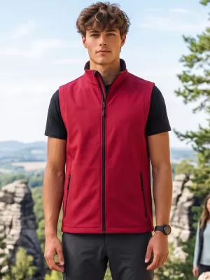 Vestă softshell pentru bărbați ALTISPORT NoPrint NP/ALM8211NJ ROȘU/NEGRU
