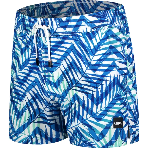  Pantaloni scurți de înot pentru bărbați NORDBLANC RAINFOREST NBSPM8019 ALB ALBASTRU 
