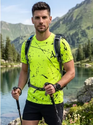 Tricou funcțional premium pentru bărbați ALTISPORT VOJ/ALM034TR01 GALBEN NEON