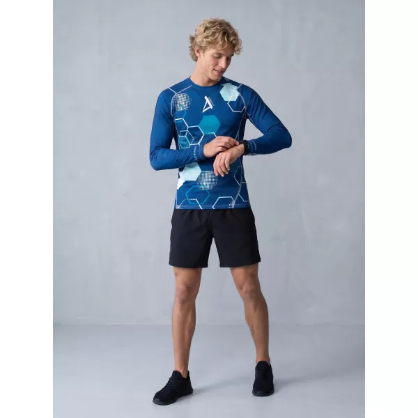  Tricou de compresie funcțional premium pentru bărbați ALTISPORT VOJ/ALM037TR03 ALBASTRU MARIN 