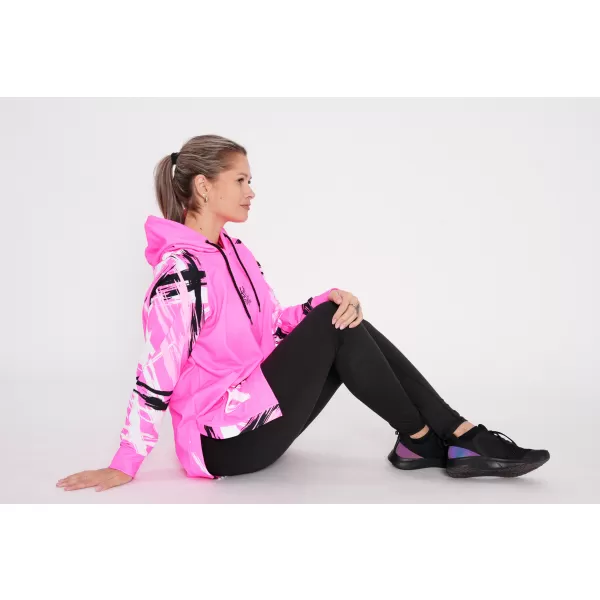  Hanorac prelungit funcțional pentru femei premium ALTISPORT VOJ/ALW039MI03 ROZ FLUO 