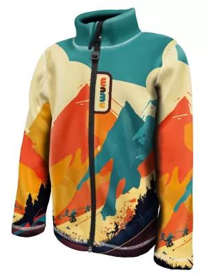 Hanorac fleece pentru copii WAMU MOUNTAIN BIKE VERDE