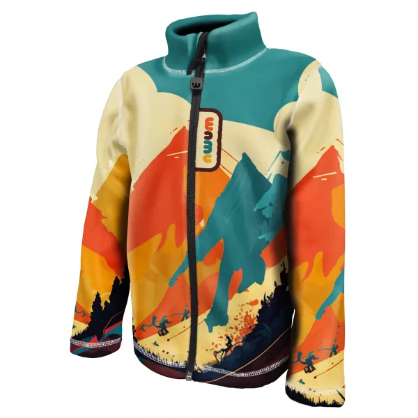  Hanorac fleece pentru copii WAMU MOUNTAIN BIKE VERDE 