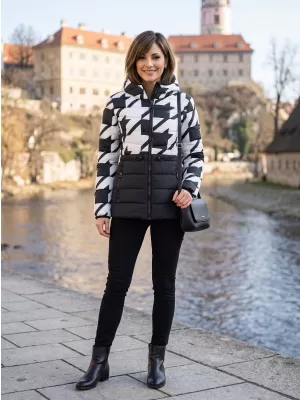 Geaca de dama ALTISPORT DARCIA ALB NEGRU