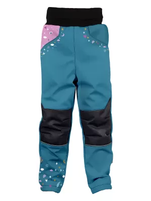 Pantaloni de softshell pentru bebeluși WAMU JEDNOROŽCI ALBASTRU