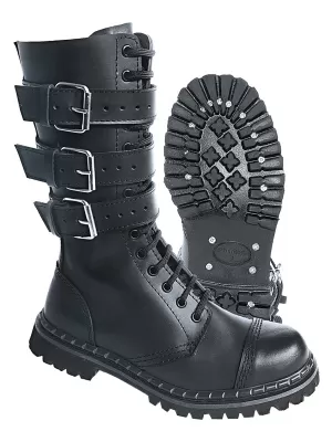 Pantofi pentru bărbați BRANDIT 3-BUCKLE PHANTOM BD9005 NEGRU