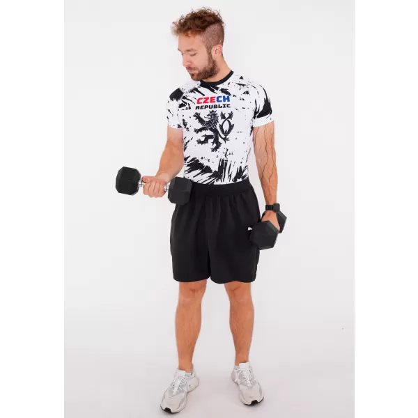  Cămașă funcțională de compresie pentru bărbați cu mâneci scurte premium ALTISPORT VOJ/ALM036TR04 ABSTRACTIZARE 
