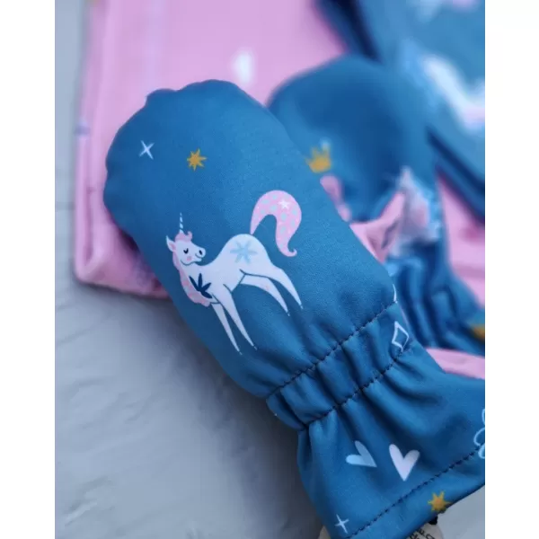  Mănuși de softshell pentru bebeluși WAMU JEDNOROŽCI ALBASTRU 