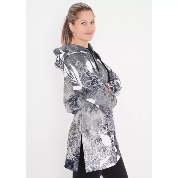  Hanorac prelungit funcțional pentru femei premium ALTISPORT VOJ/ALW020MI03 ALB-NEGRU 