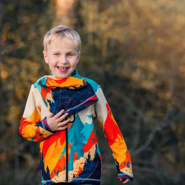  Hanorac fleece pentru copii WAMU MOUNTAIN BIKE VERDE 