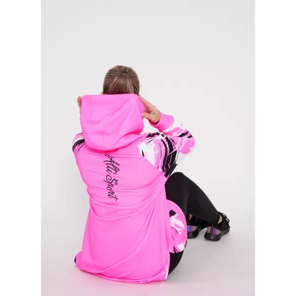  Hanorac prelungit funcțional pentru femei premium ALTISPORT VOJ/ALW039MI03 ROZ FLUO 