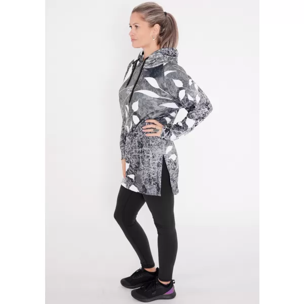  Hanorac prelungit funcțional pentru femei premium ALTISPORT VOJ/ALW020MI03 ALB-NEGRU 