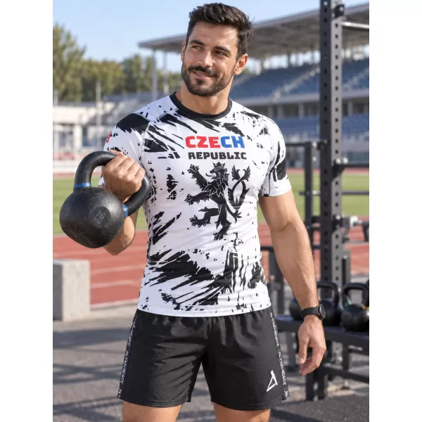  Cămașă funcțională de compresie pentru bărbați cu mâneci scurte premium ALTISPORT VOJ/ALM036TR04 ABSTRACTIZARE 