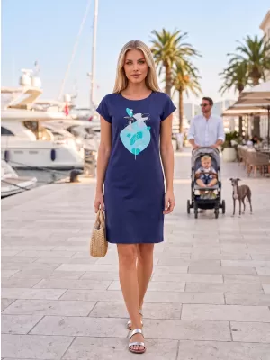 Tricou/rochie extinsă pentru femei ALTISPORT ALW187178 MIEZUL NOPŢII
