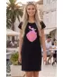 Tricou/rochie extinsă pentru femei ALTISPORT ALW187178 NEGRU -PINK