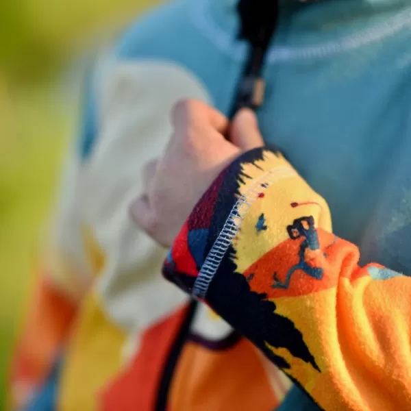  Hanorac fleece pentru copii WAMU MOUNTAIN BIKE VERDE 